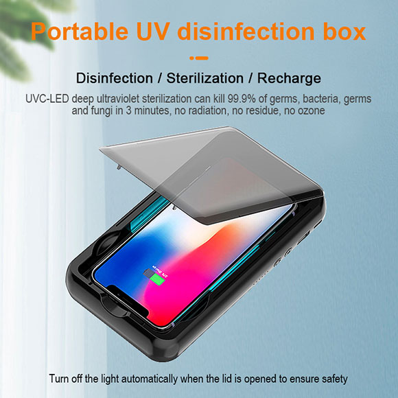 New private mould multifunctional 5000mAh Power Bank UV Disinfection Box with Wireless Charger LWS-6023